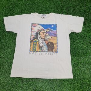 Vintage 1996 Native-American Shirt Womens Large 22x26 Ivory